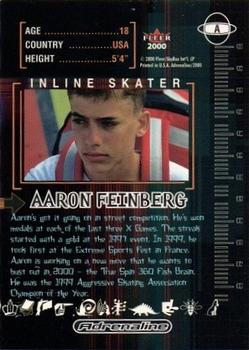 2000 Fleer Adrenaline - Autographs #A Aaron Feinberg Back